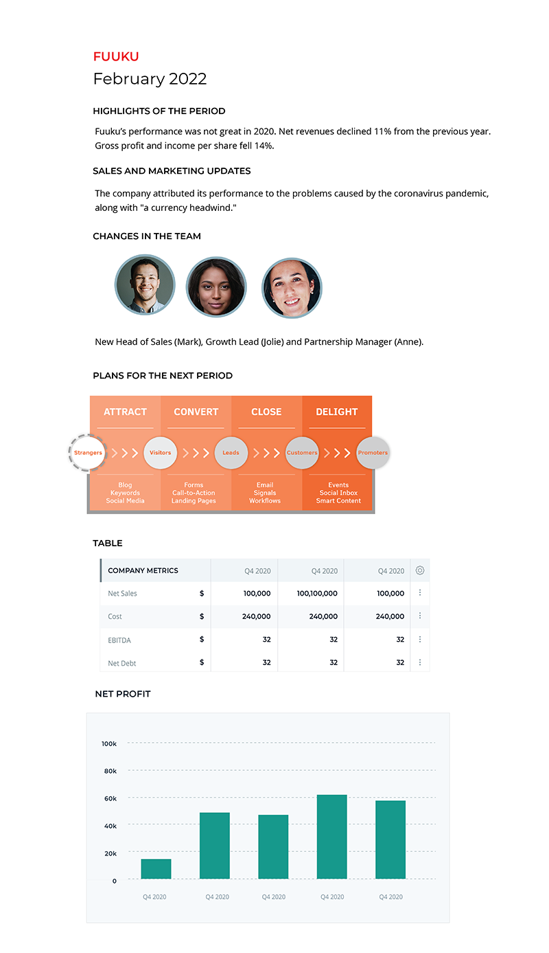 investor report template